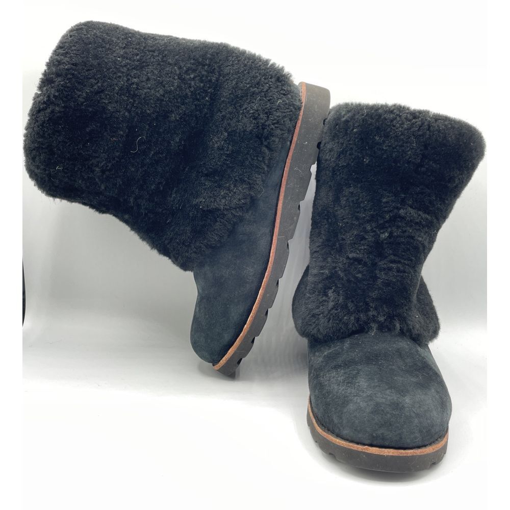 Ugg Black Maylin Shearling Cuff Boots‎ Size US 6 3220